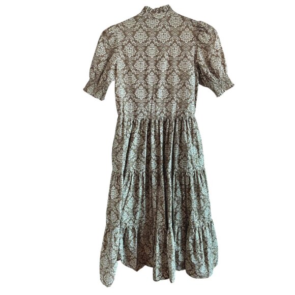 Tuckernuck Hyacinth House Moss Printed Bennett Ruffle Button Front Maxi Dress XS - Picture 7 of 10